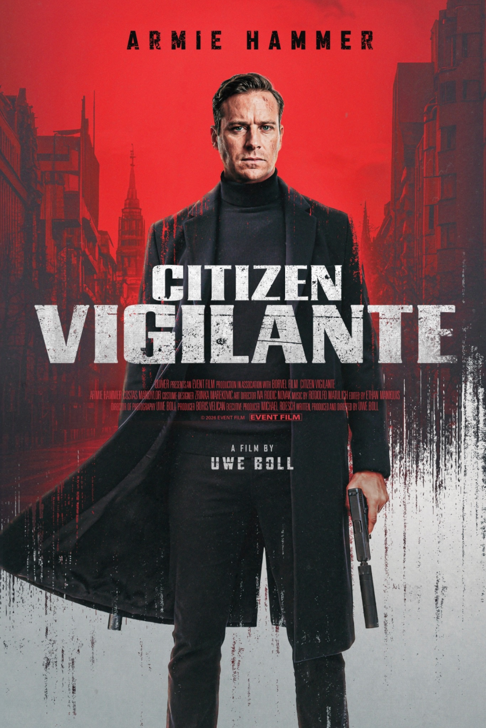 Armie Hammer stars in ‘Citizen Vigilante’ as a man who goes on a murderous rampage against migrants (Event Film Distribution)