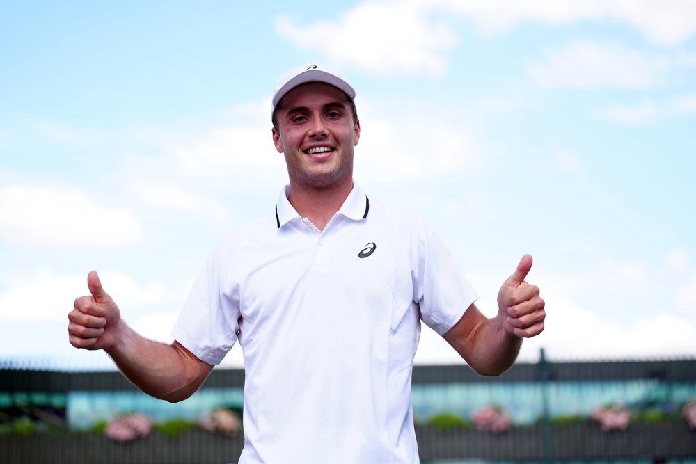 Fery survived a heated match with Damir Dzumhur to become the first man to advance (PA)