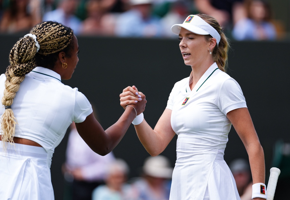 Tyra Caterina Grant, left, celebrated her first grand slam win (Adam Davy/PA) (PA Wire)
