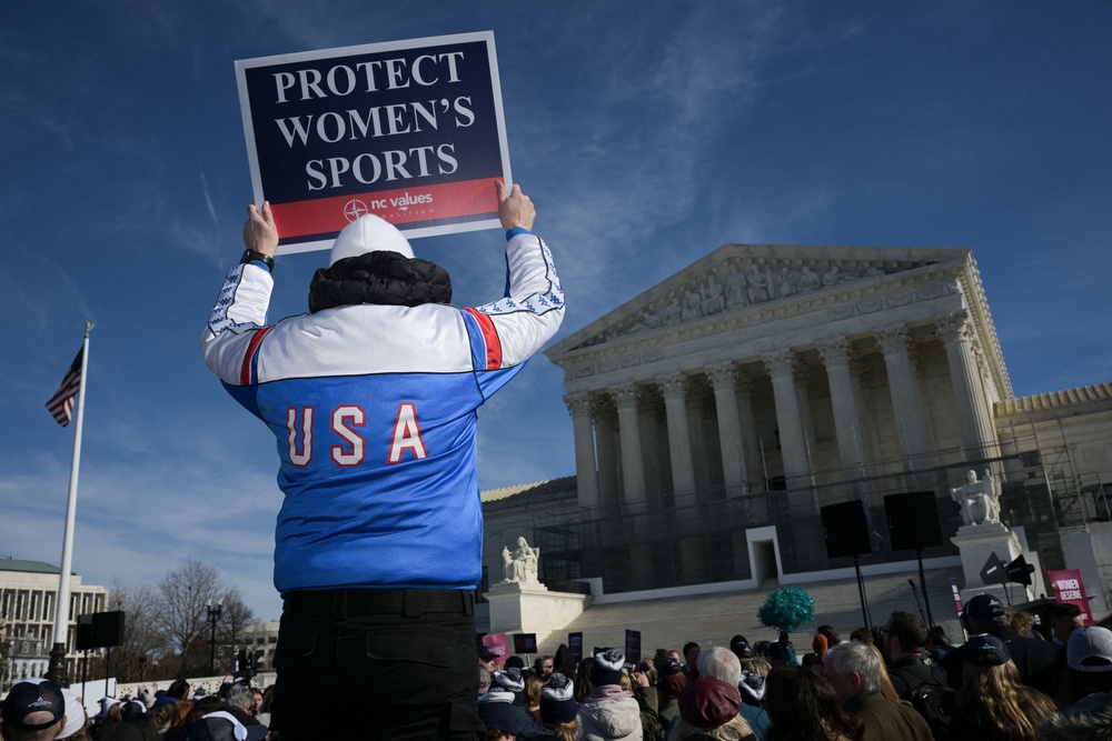 The two cases were brought by student athletes in West Virginia and Idaho. Oral arguments were heard in January (AFP via Getty Images)