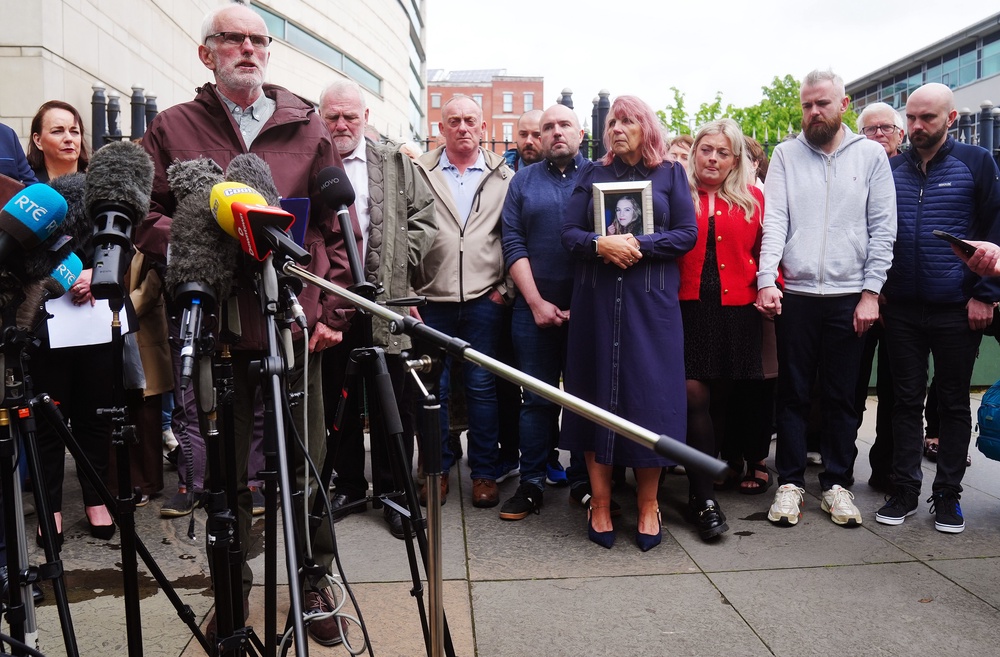 The family of Natalie McNally following the sentencing at Belfast Crown Court earlier in June (Liam McBurney/PA) (PA Wire)