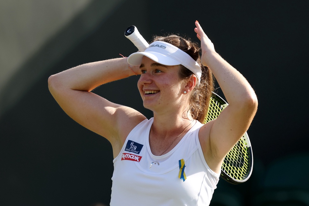 Daria Snigur celebrates (Getty)