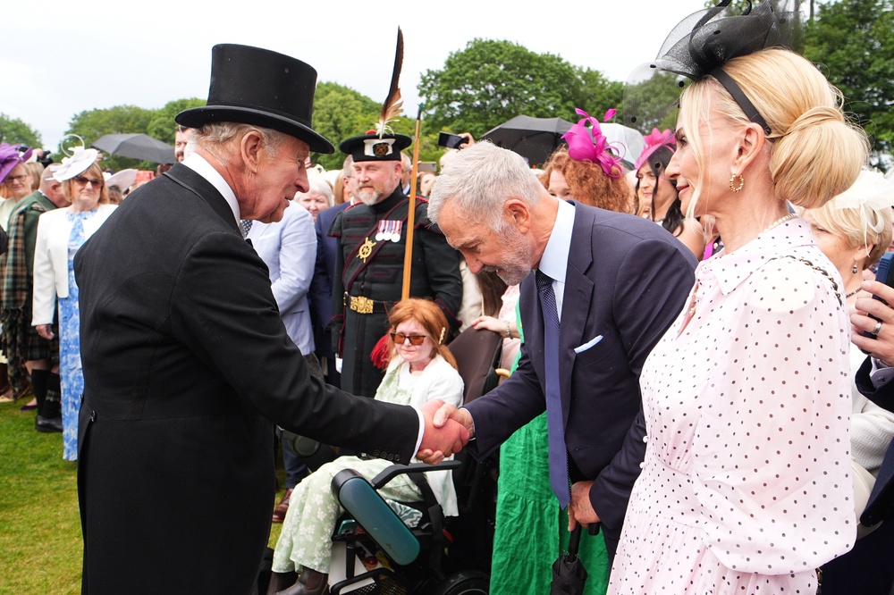 Charles greeted Scottish football hero Graeme Souness accompanied Isla at the Garden Party (Aaron Chown/PA) (PA Wire)