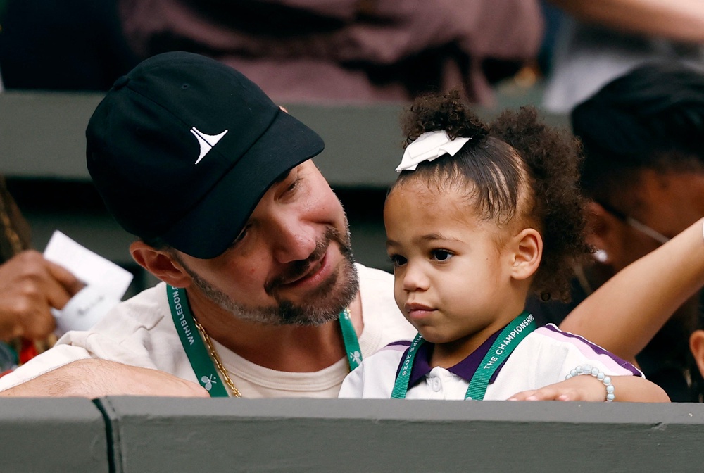 Alexis Ohanian, the husband of Serena Williams, and Adira River Ohanian, their daughter (Reuters)