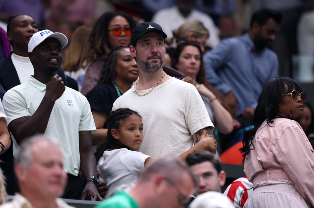 Williams was watched on by her husband and daughters (Getty)