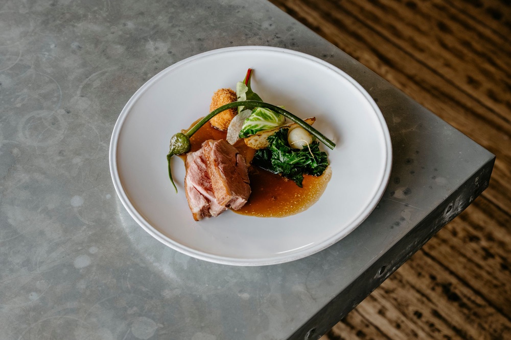 Devon on a plate: Hulstone’s lamb with caramelised turnip, rainbow chard and elderflower (Chapel Down)