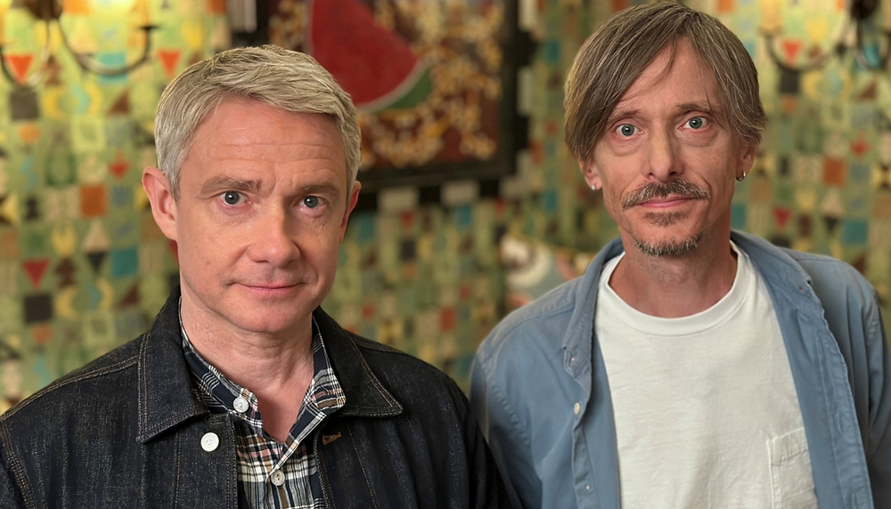 Martin Freeman and Mackenzie Crook in a promotional shot for the BBC's The Office celebration (BBC)