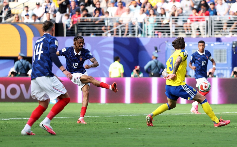 Bradley Barcola scored France's second goal having been set up expertly by Michael Olise (Reuters)