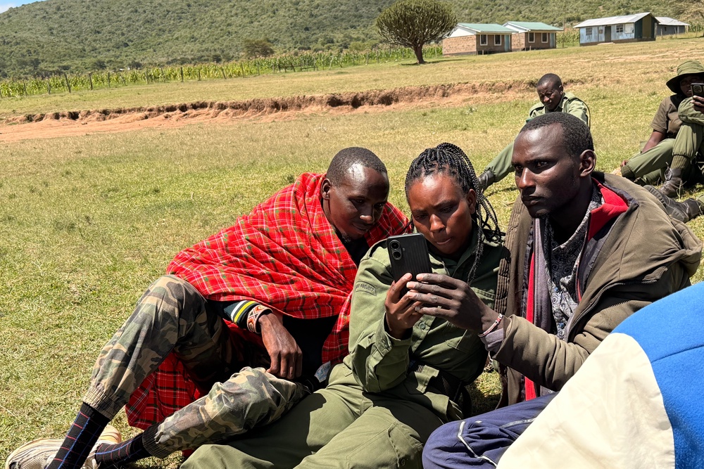 Ranger Sylvia Pemba using AI platform VirtualRanger in Kenya (Mara Elephant Project)