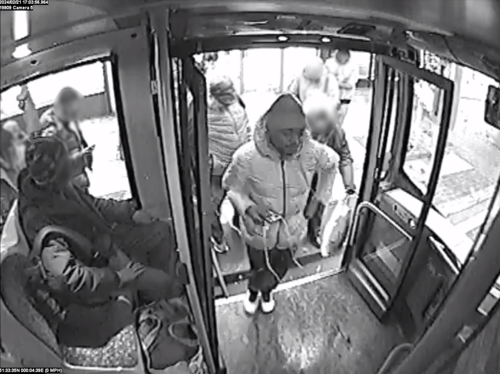 Rasheed Rahman boards the bus at Hainault bus station (CPS/ Met Police)