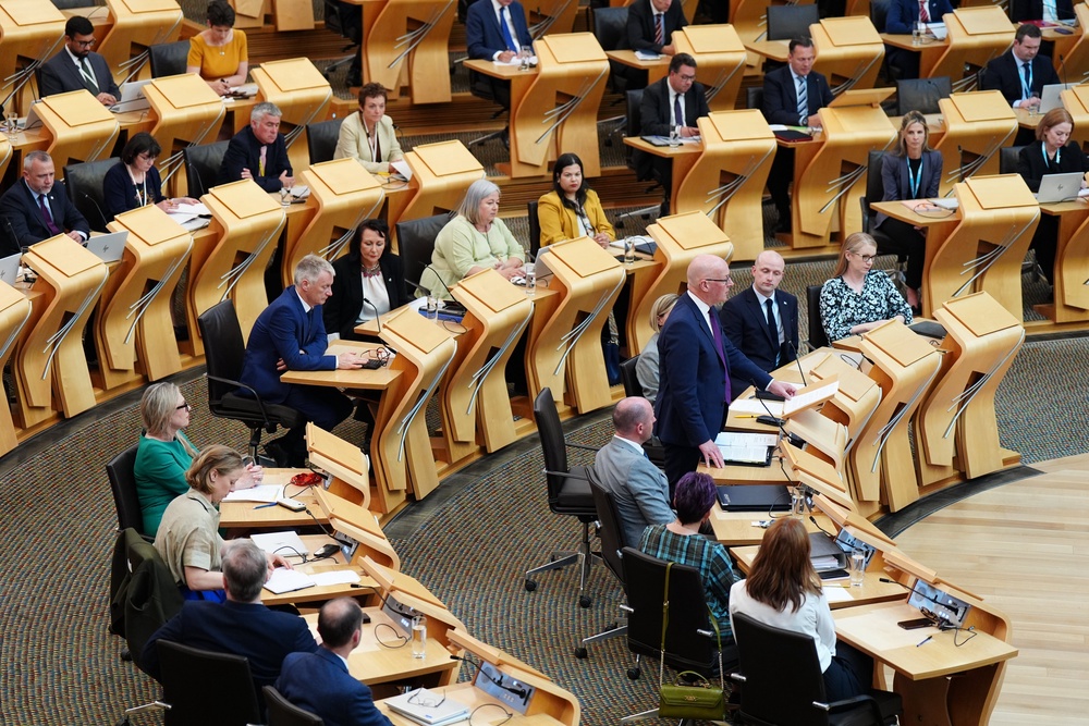 John Swinney urged Andy Burnham to devolve more powers to the Scottish Parliament (Jane Barlow/PA) (PA Wire)