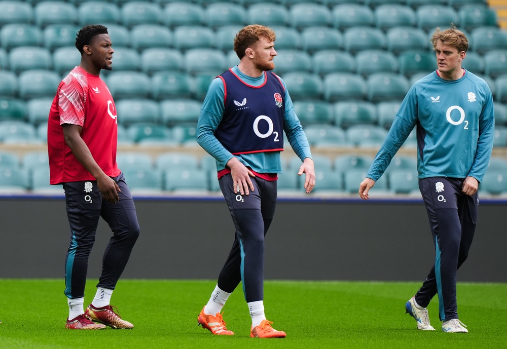 With Maro Itoje (left) rested, Ollie Chessum (middle) and Alex Coles (right) are two players who are looking to step up against South Africa (Ben Whitley/PA) (PA Wire)