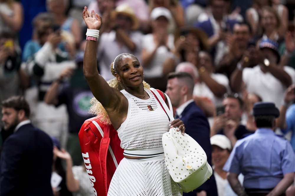 Serena Williams waves to the Centre Court crowd (Andrew Matthews/PA) (PA Wire)