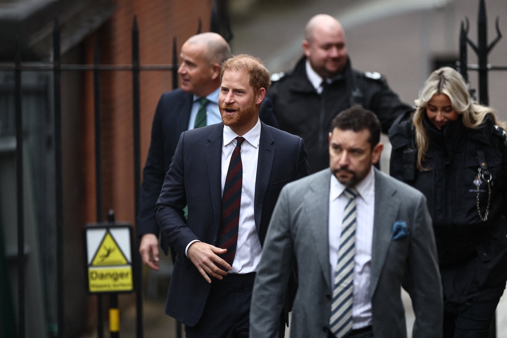 Prince Harry arriving in court to give evidence in January (AFP/Getty)