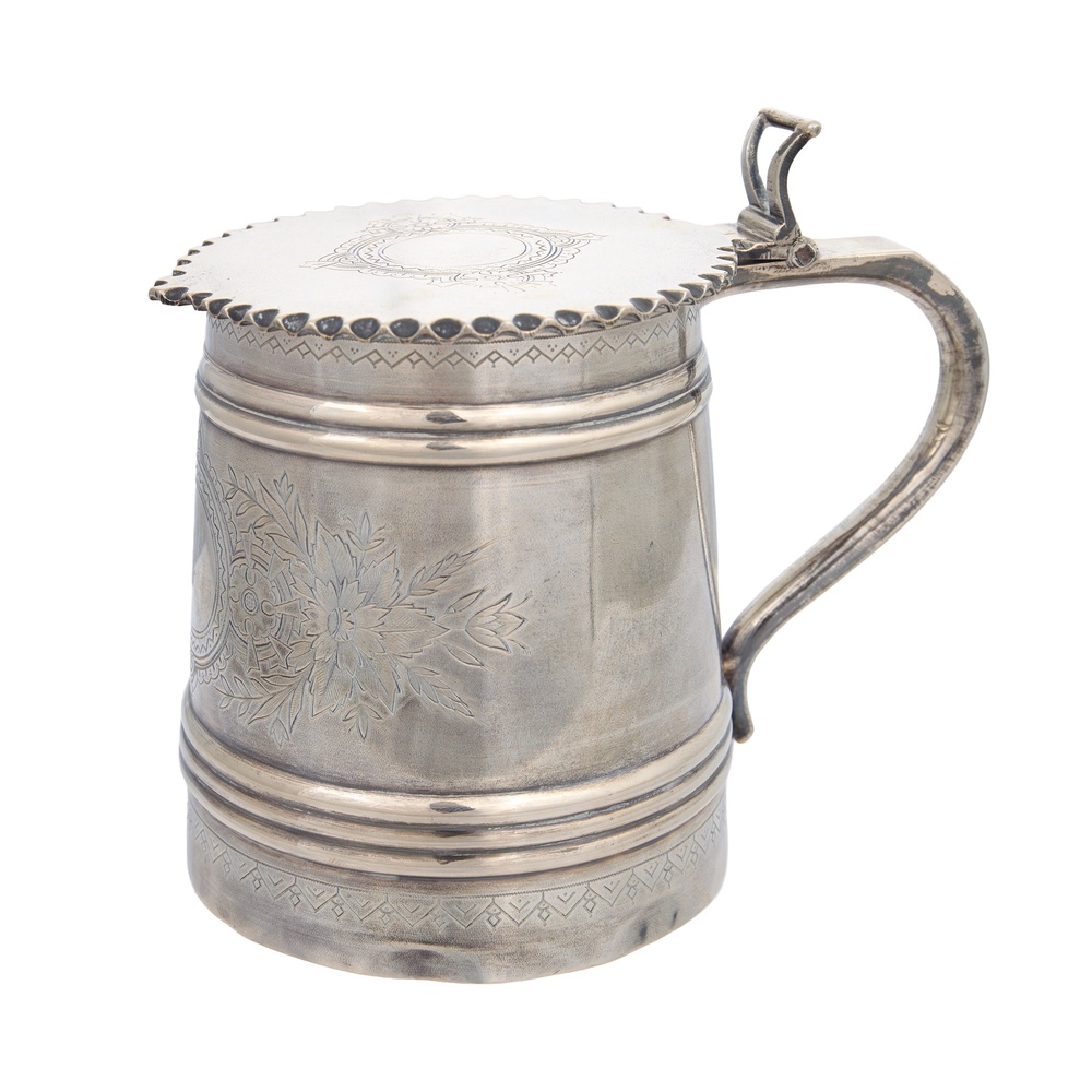Imperial Russian silver tankard by the Moscow silversmith Nikolai Pavlov, dating from between 1882 and 1898. (Elmwood’s handout)