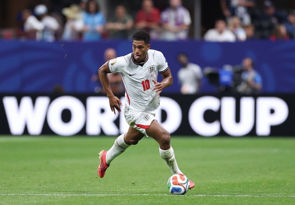 Jude Bellingham of England controls the ball (Getty)