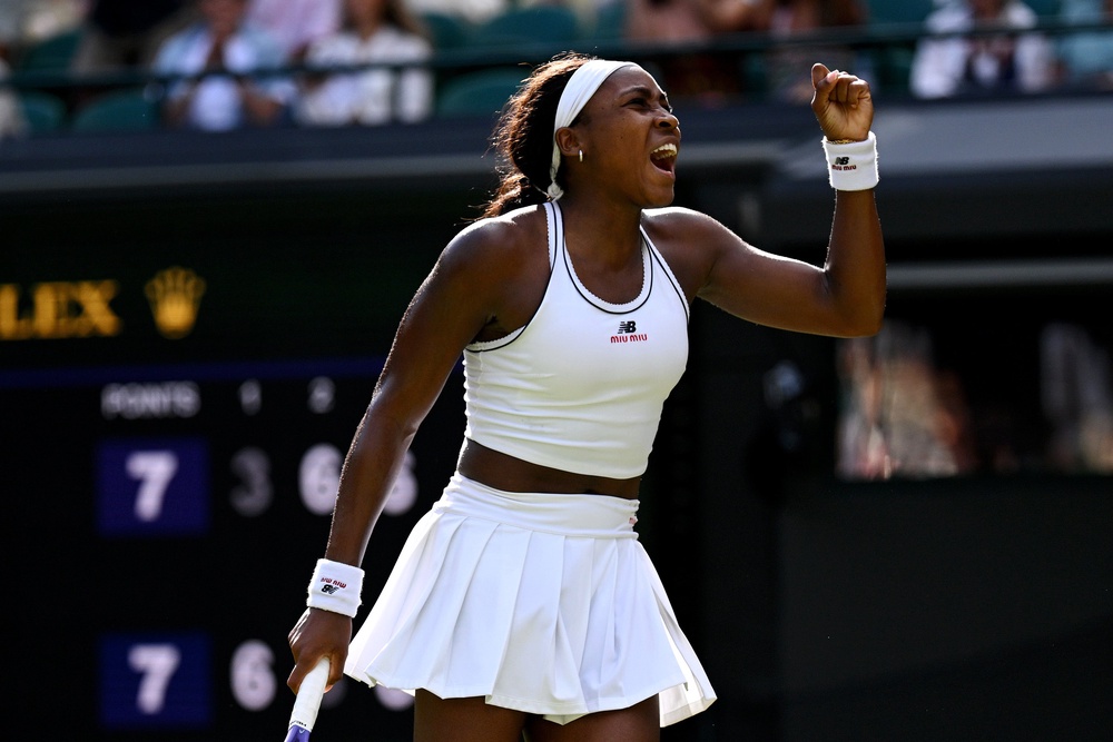 Gauff played a brilliant winner deep from the baseline to edge ahead (Getty)