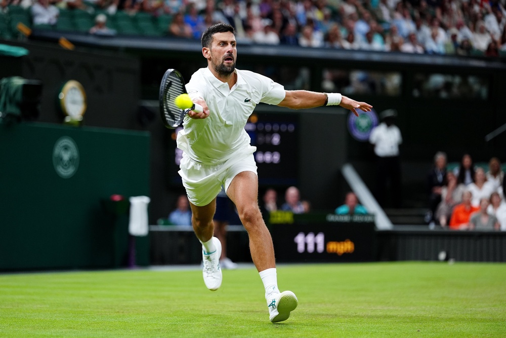 Novak Djokovic hits a forehand (Mike Egerton/PA) (PA Wire)