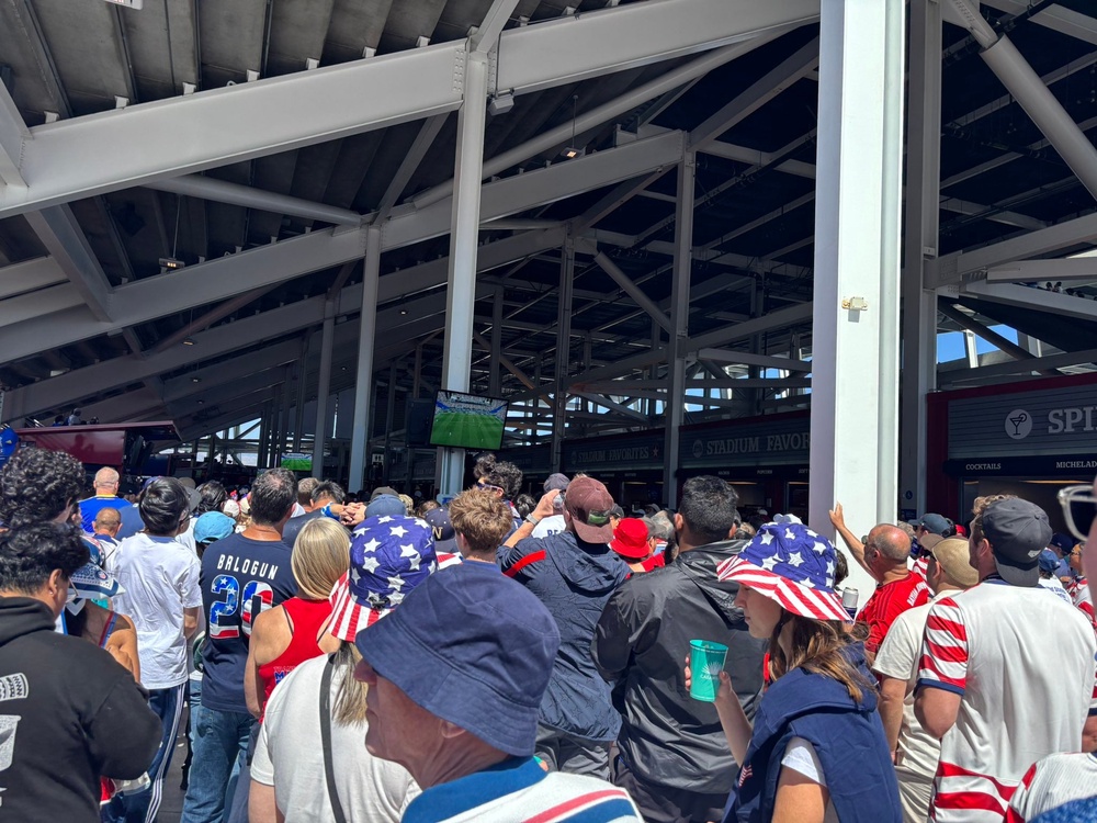US fans watching Belgium 3-2 Senegal in San Francisco (Kieran Jackson/The Independent)