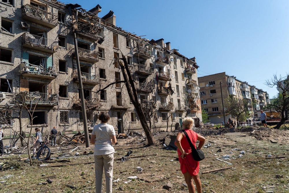 Kyiv residents have been left picking up the pieces after one of the biggest attacks of the war (Tom Watling)