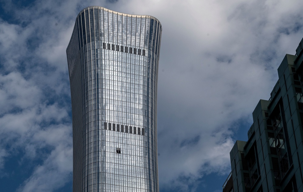 The Citic Tower, or China Zun, was struck early on June 27, 2026 (Kevin Frayer/Getty Images)