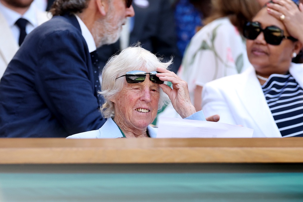 Former tennis player Ann Jones is seen in the royal box (Getty)