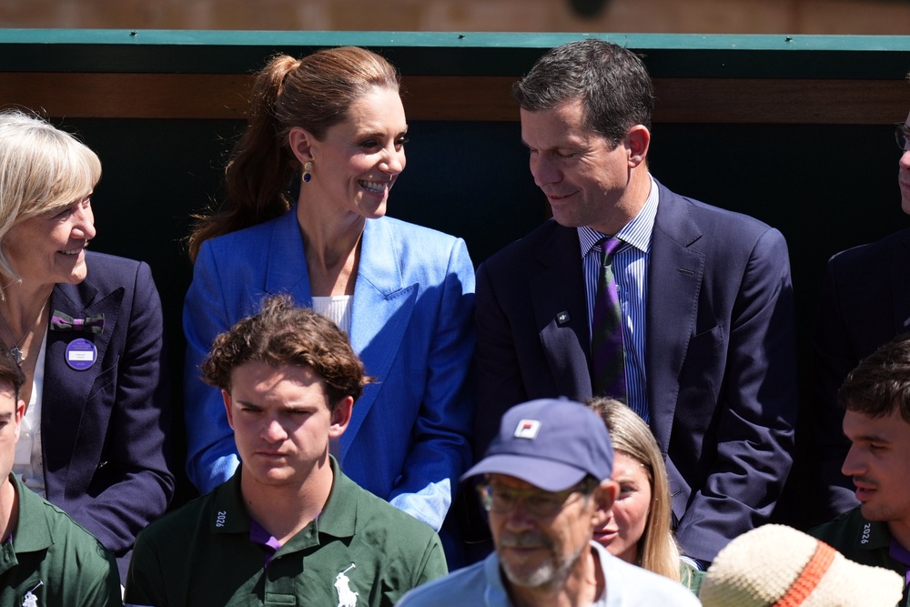 The Princess of Wales sat with Tim Henman to take in the action on Court 18 (Mike Egerton/PA) (PA Wire)