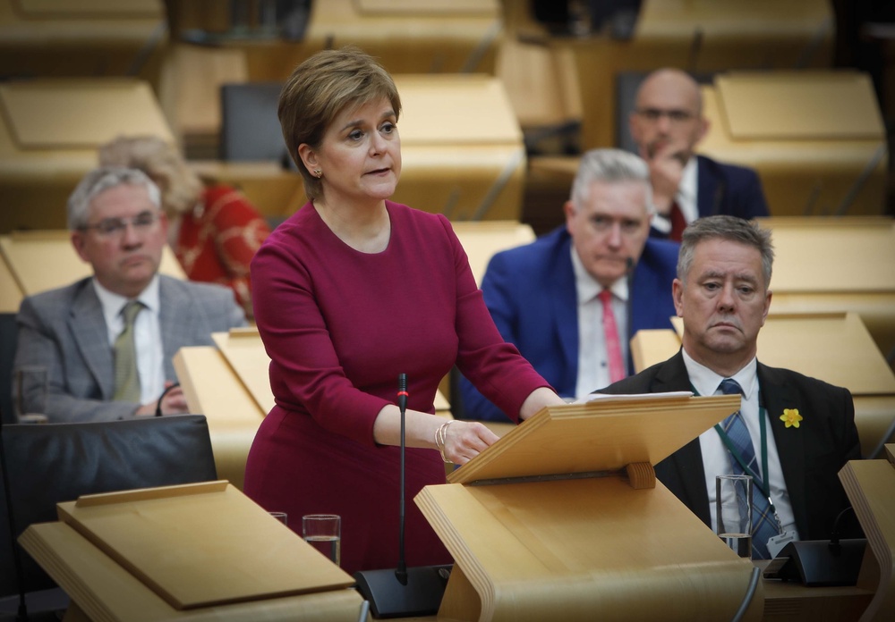 Then first minister Nicola Sturgeon apologised to the victims of forced adoption in Scotland in 2023 (Andrew Cowan/PA) (PA Media)