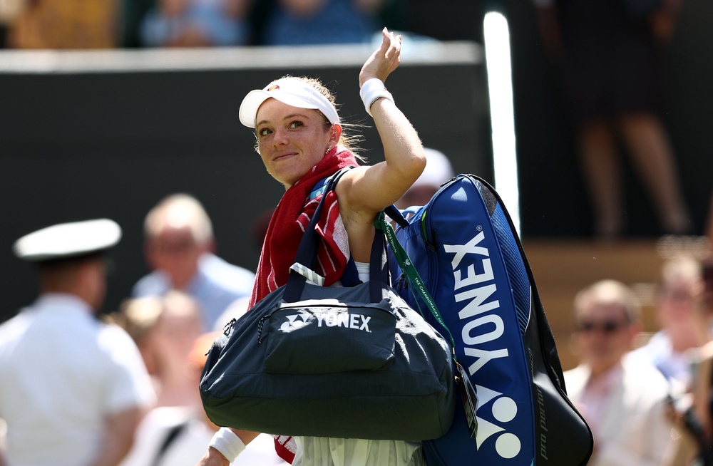 Katie Swan following defeat to Madison Keys (Getty)