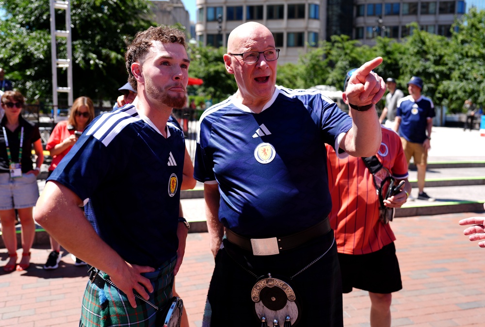 First Minister John Swinney (right) with Craig Ferguson (Andrew Milligan/PA) (PA Wire)