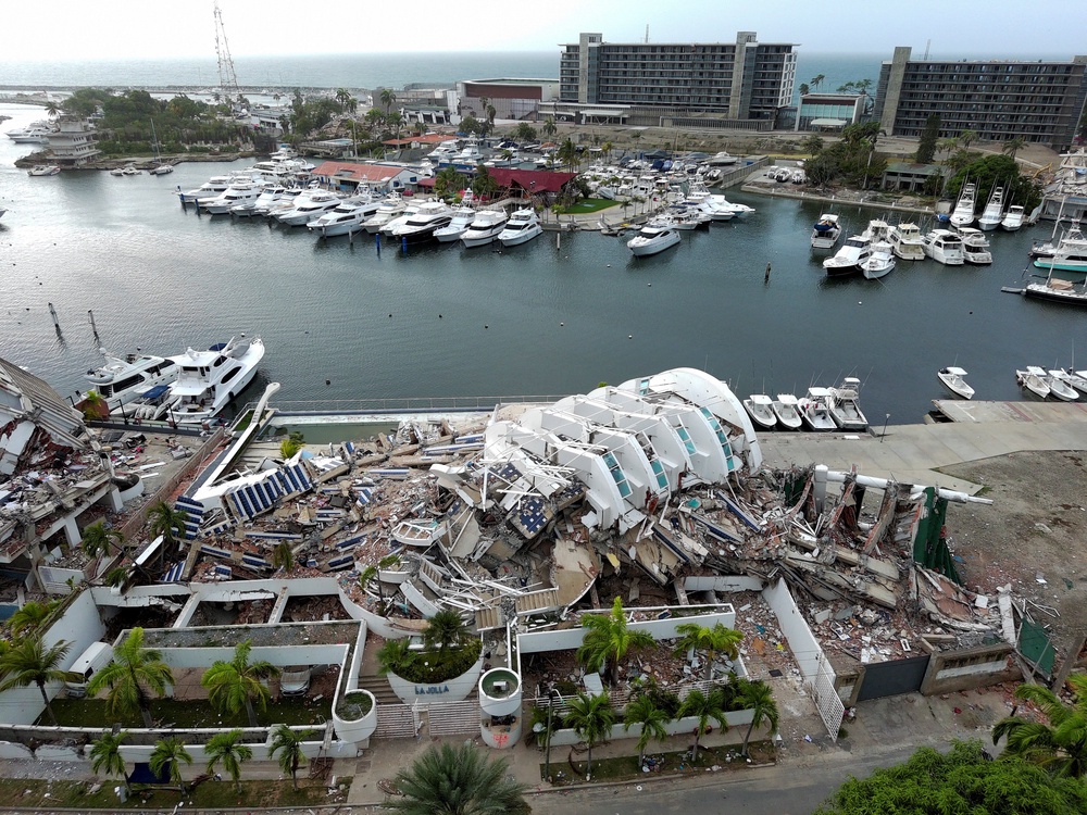 A drone view shows collapsed buildings, in the aftermath of earthquakes, in La Guaira, Venezuela (Reuters)
