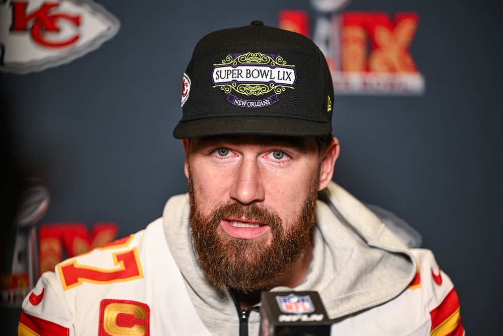 Travis Kelce hosts a podcast with his brother Jason (PA) (PA Archive)