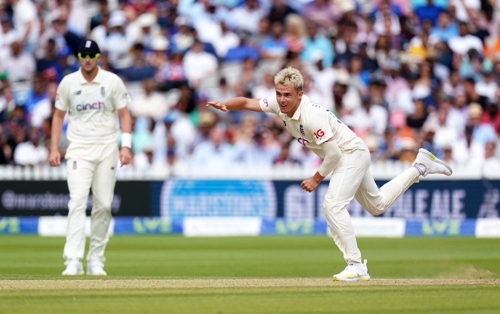 Sam Curran bowling during his previous spell as a Test cricketer (Zac Goodwin/PA) (PA Archive)