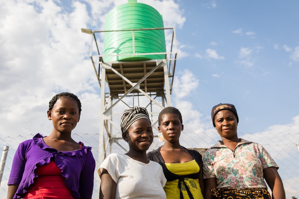 Beneficiaries of a solar-powered water infrastructure project in Zambia that was backed with CIF financing (CIF)
