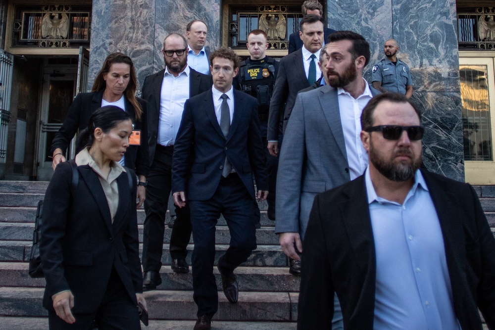 Meta CEO Mark Zuckerberg leaves an LA courthouse in February. Earlier this year, in a civil case brought in California, a jury found YouTube and Meta liable for creating platforms that are addictive for minors (AFP/Getty)