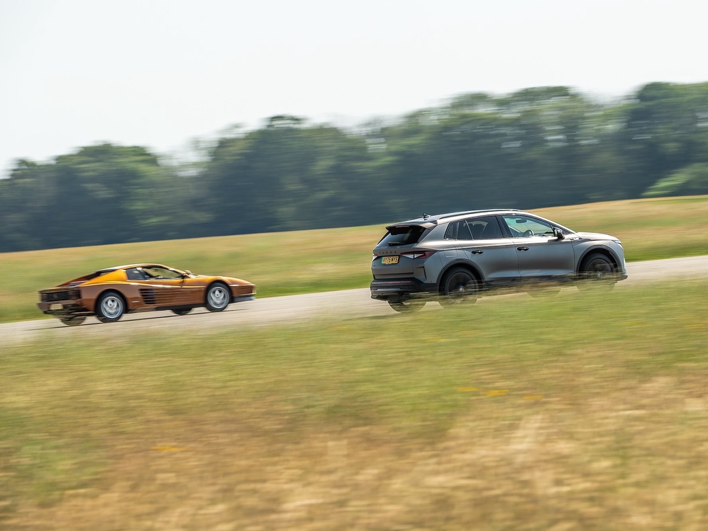 The Škoda Elroq vRS even outran a Ferrari Testarossa in our drag race (Škoda)