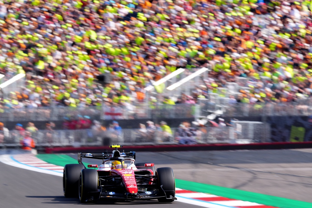 Lewis Hamilton on his way to pole position at Silverstone (David Davies/PA).