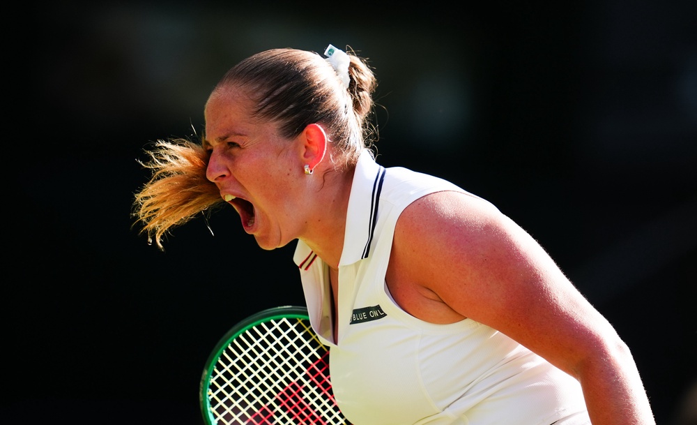 Jelena Ostapenko screams (Adam Davy/PA) (PA Wire)