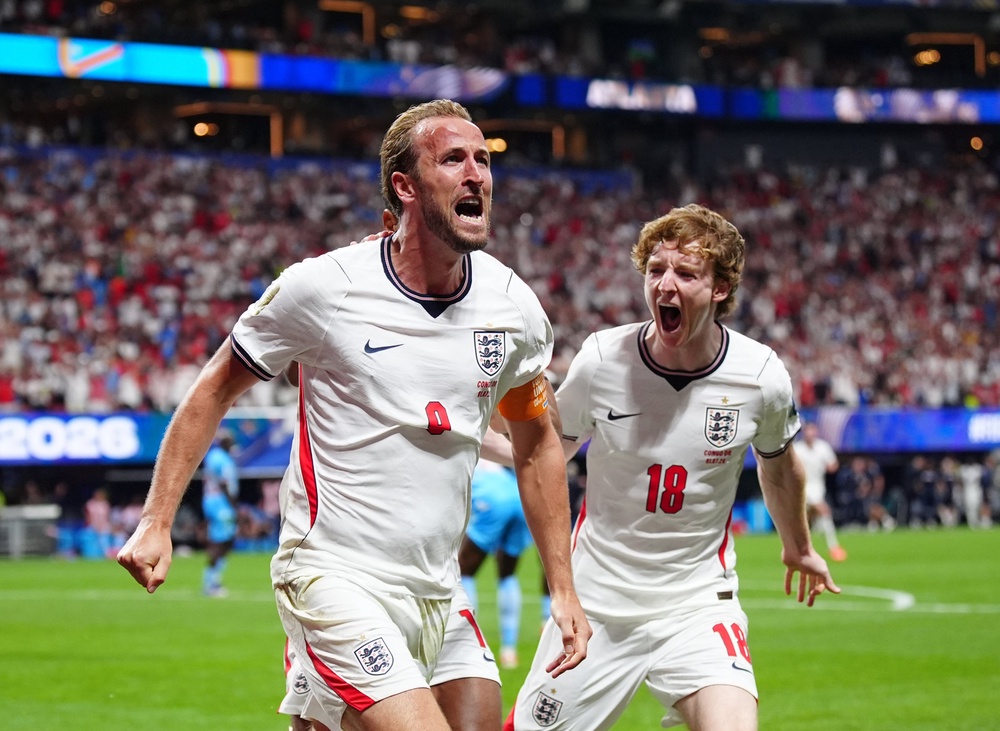 Harry Kane’s brace fired England into the last 16 (Bradley Collyer/PA). (PA Wire)