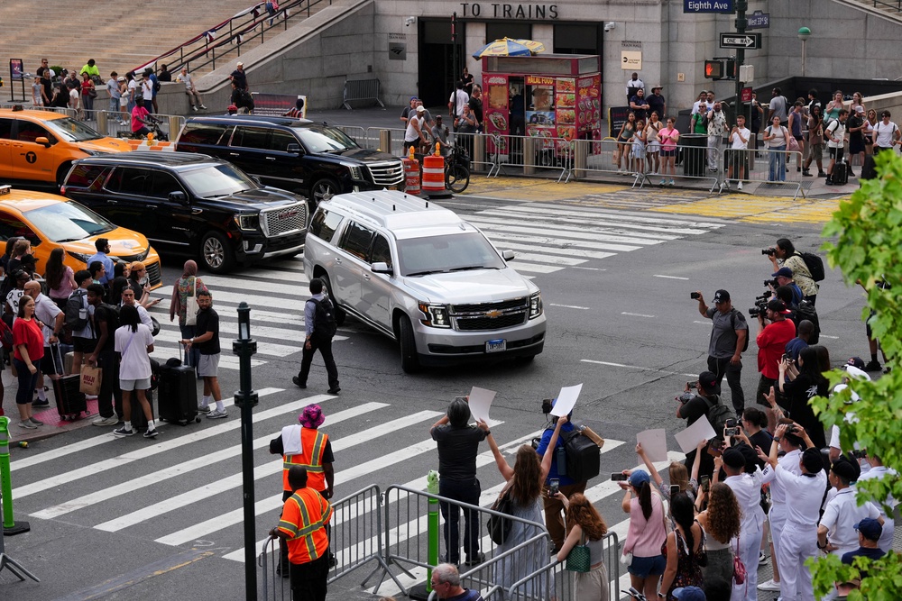 Taylor Swift’s car has arrived at MSG ahead of her wedding to Travis Kelce (Reuters)