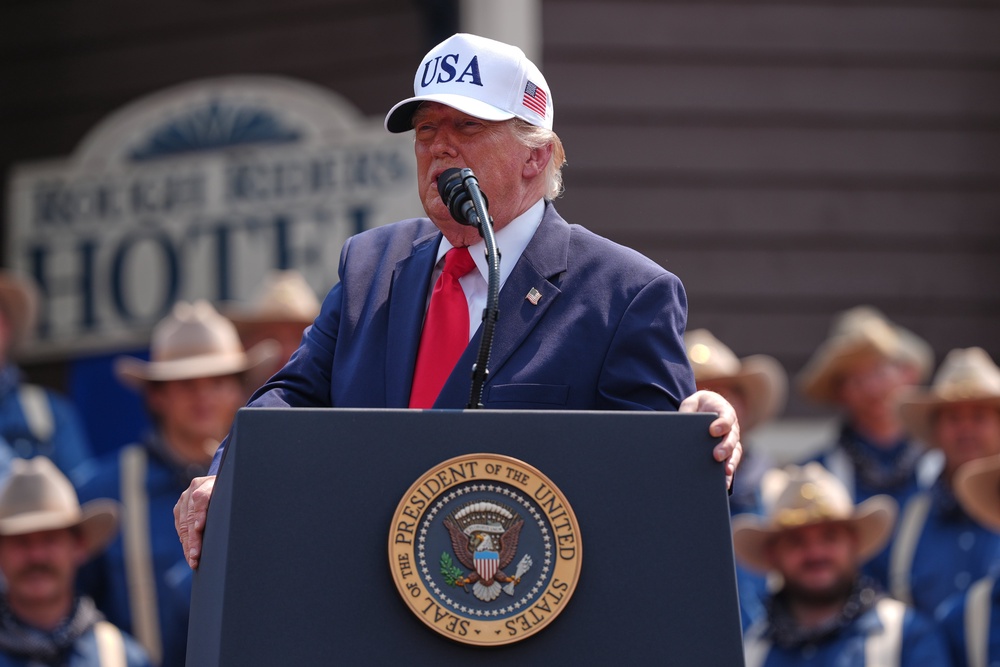 Donald Trump has been accused of using the historic occasion to promote himself (Julia Demaree Nikhinson/AP) (AP)