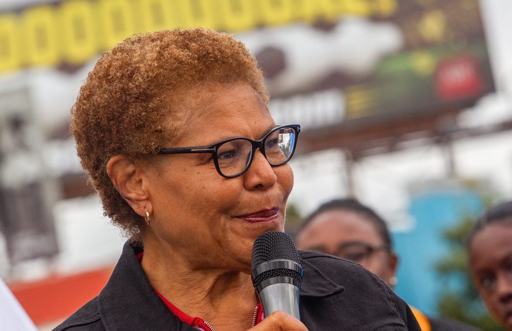 Los Angeles Mayor Karen Bass has called on police to do more to avoid harming animals while in the line of duty (AFP/Getty)