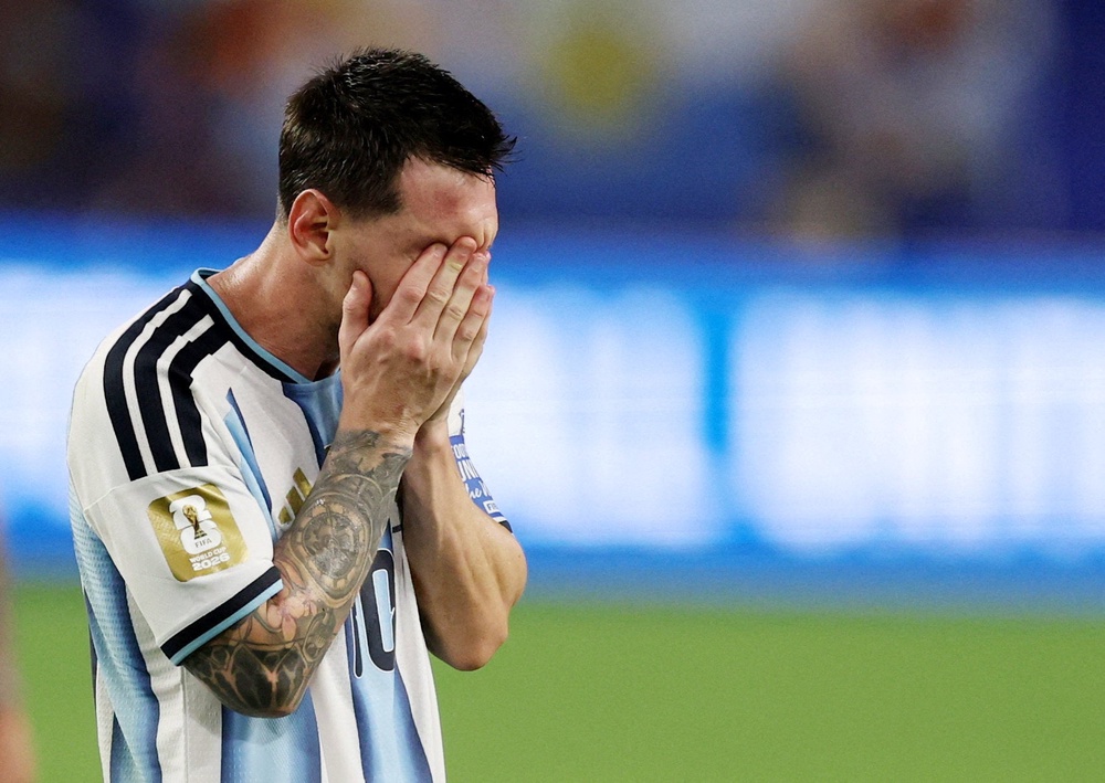 Messi took a knock to his head which may impact his availability for Argentina's next game (Reuters)