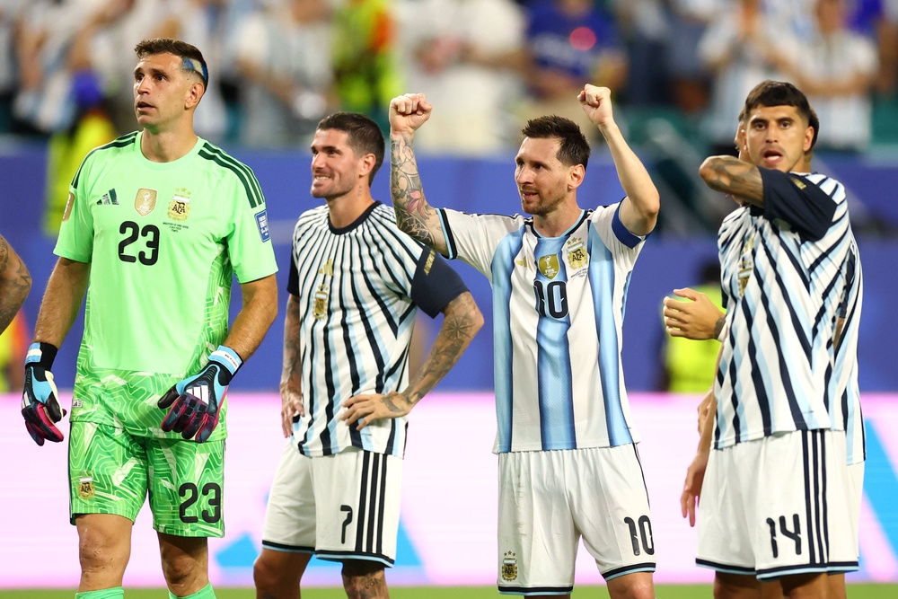 Lionel Messi and Argentina celebrated their win over Cape Verde (Getty)