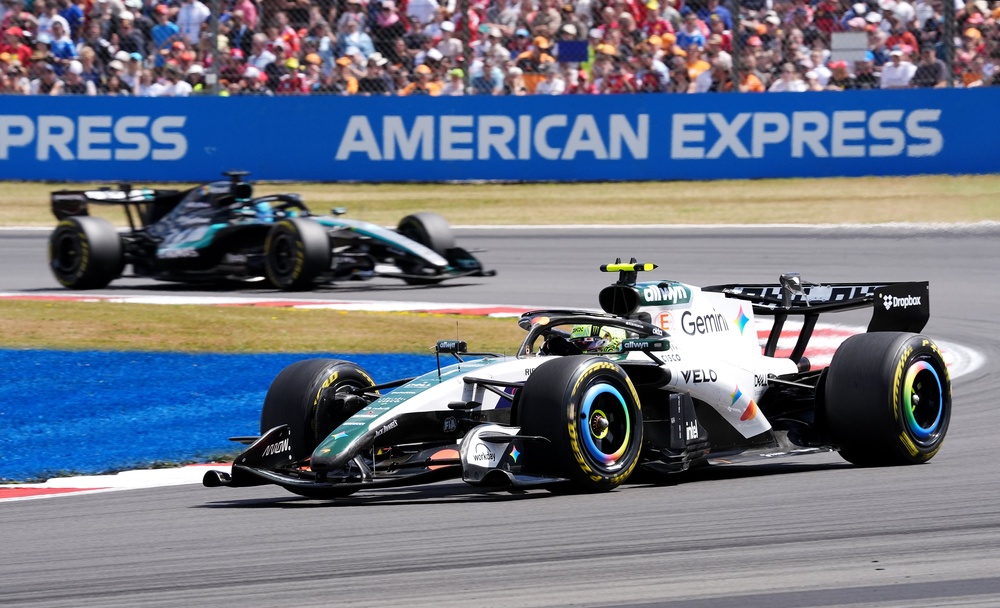 Lando Norris, near, finished in third ahead of George Russell in Saturday’s sprint race (Jacob King/PA) (PA Wire)