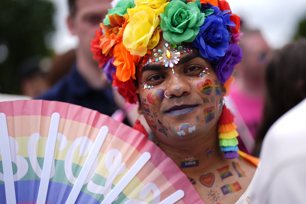 People take part in the Pride in London parade in central London (Jordan Pettitt / PA). (PA Wire)
