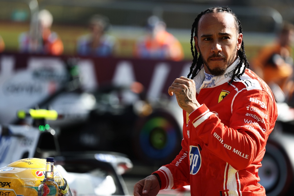 Lewis Hamilton hopes Ferrari can challenge Mercedes in Sunday's race (Getty)