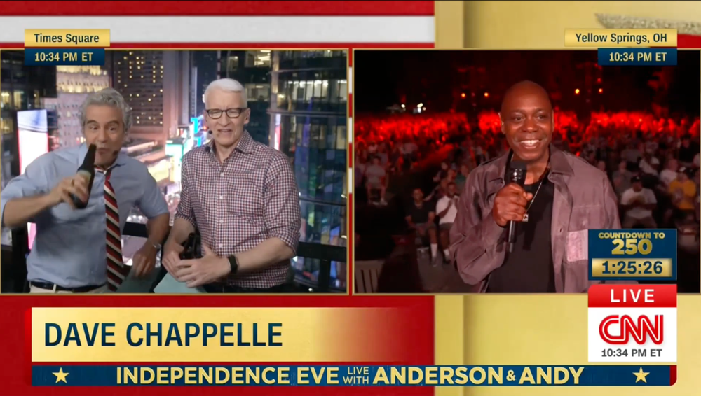 Dave Chappelle appeared on CNN with Andy Cohen and Anderson Cooper (CNN)