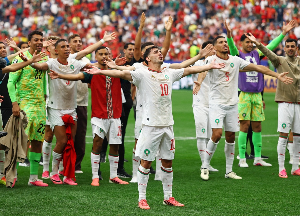 Morocco were the first team to eliminate a host nation (Reuters)