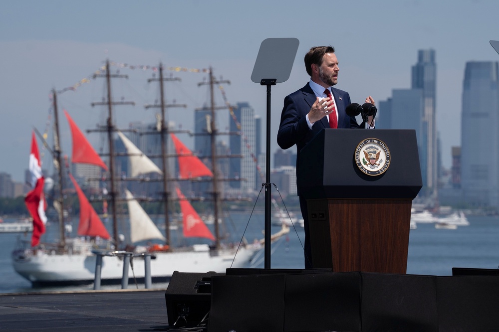 The US vice president thanked allies for taking part (Madison Swart/The New York Times via AP) (AP)